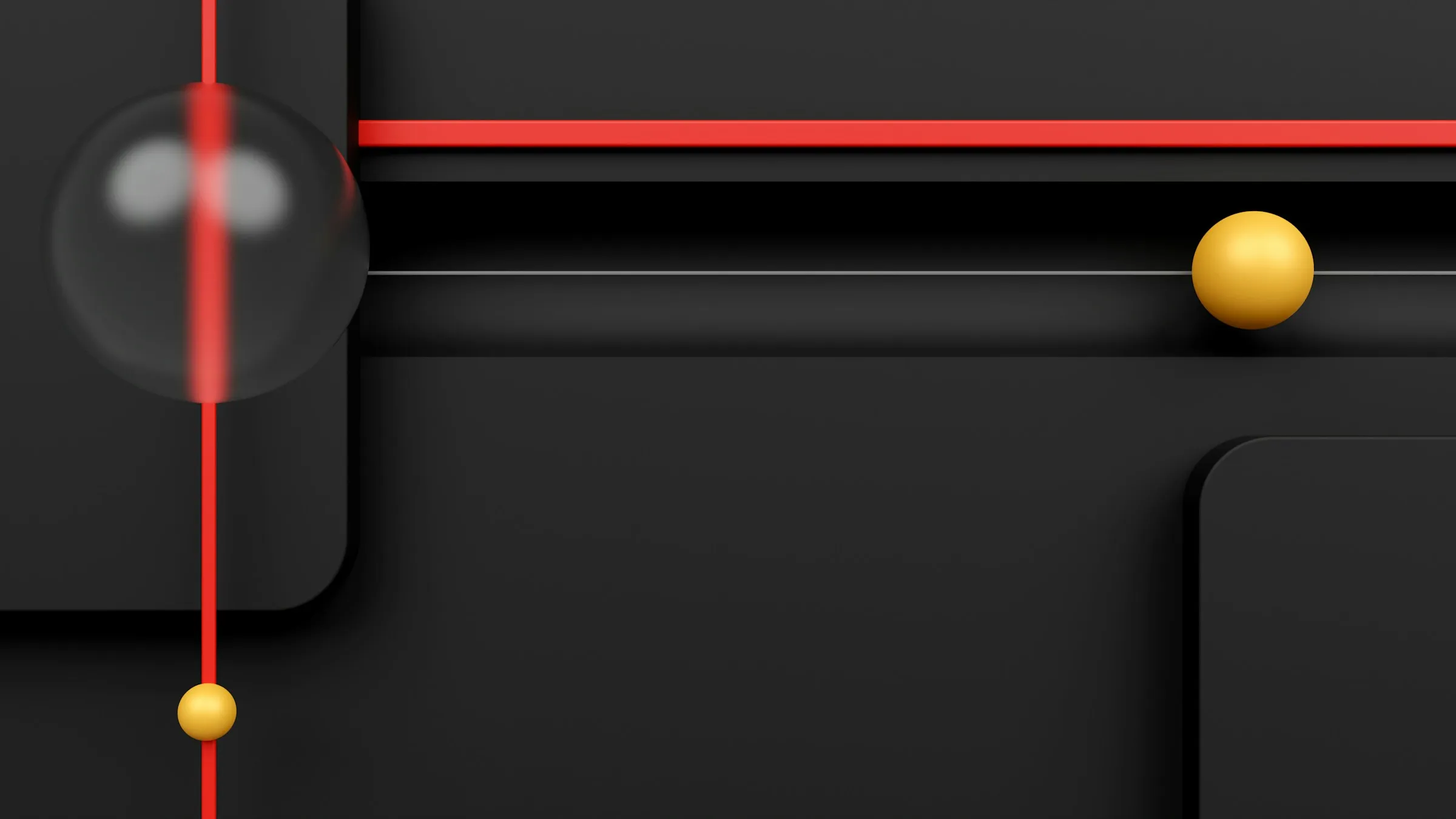 A striking black and red background with a bold red line running horizontally.
